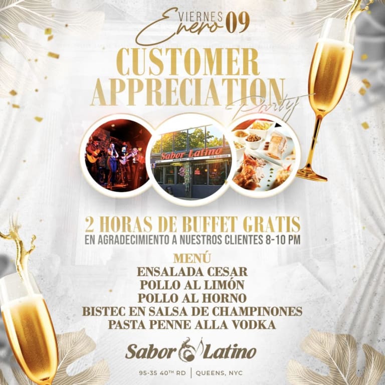 Event - CUSTOMER APPRECIATION PARTY 2026 | Sabor Latino - Queens, NY - vie, 9 de enero de 2026} | concert tickets