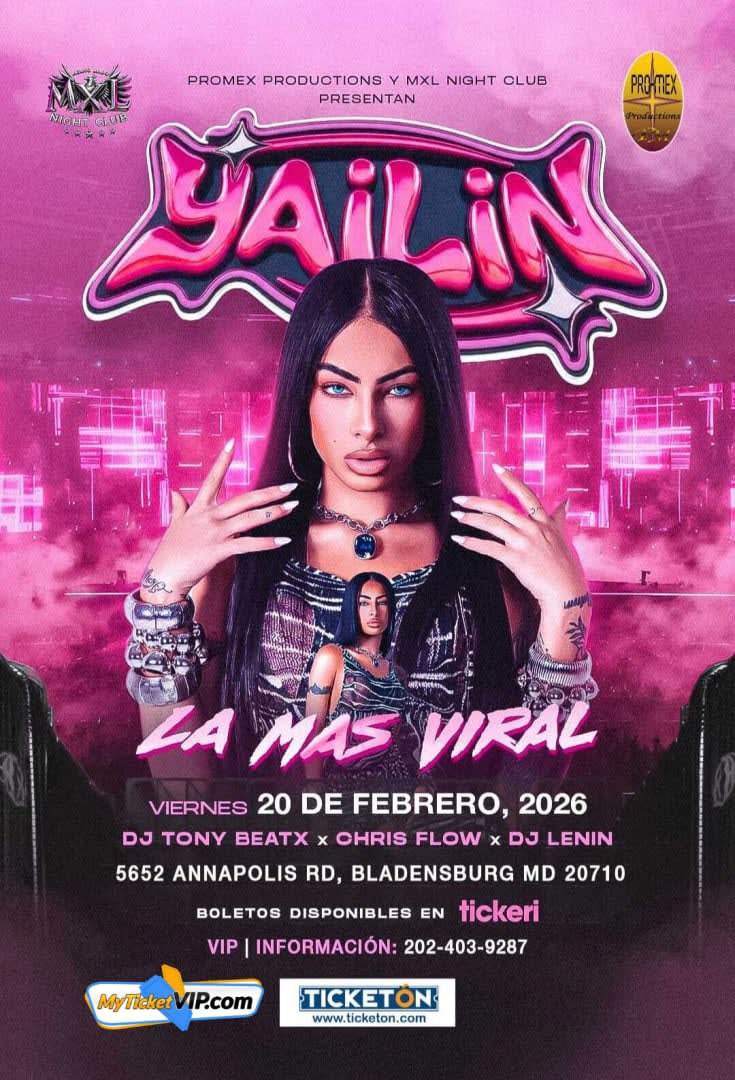Event - YAILIN LA MAS VIRAL MXL - Bladensburg, MD - vie, 20 de febrero de 2026} | concert tickets