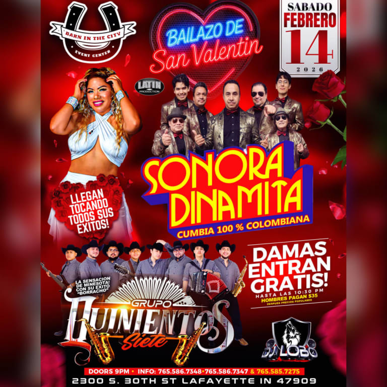 Event - La Sonora Dinamita, Celebrando San Valentin Day - Lafayette, IN - sáb, 14 de febrero de 2026} | concert tickets