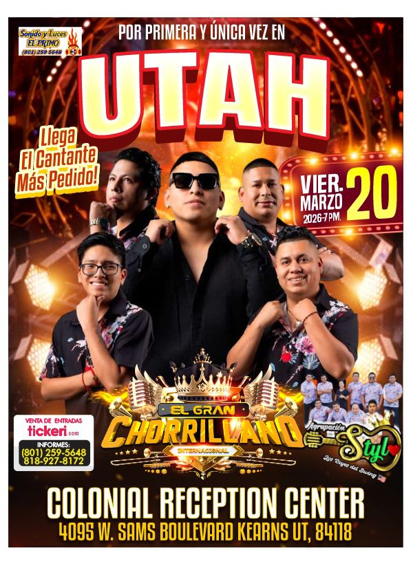 Event - El Gran Chorrillano Internacional en vivo en Utah - Kearns, UT - vie, 20 de marzo de 2026} | concert tickets