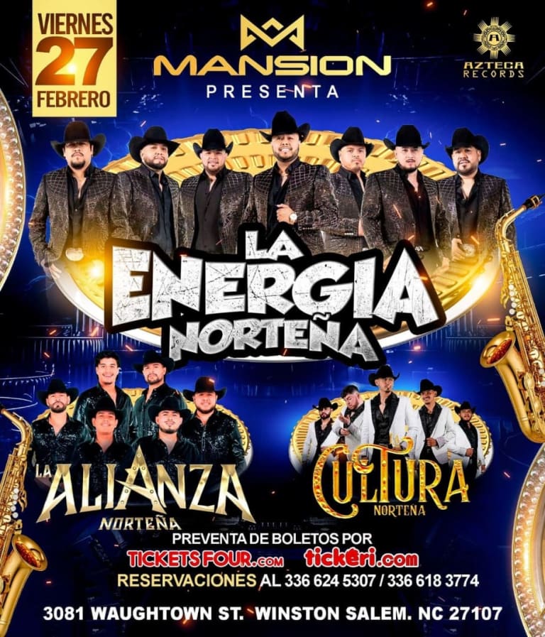 Event - LA ENERGIA NORTEÑA Y MAS - Winston-Salem, NC - Fri, February 27, 2026} | concert tickets