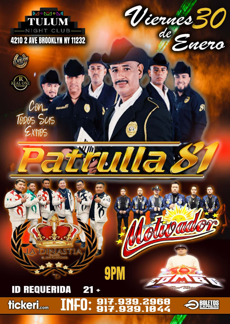 Event - PATRULLA 81 EN CONCIERTO  - Brooklyn, NY - Fri, January 30, 2026} | concert tickets