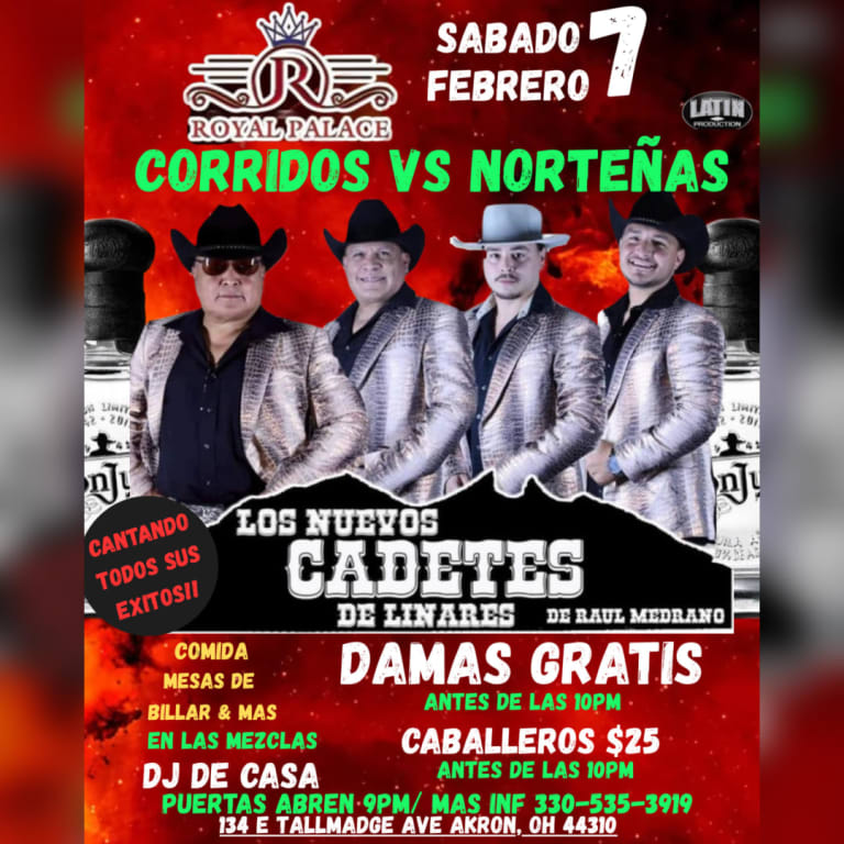 Event - LOS CADETES DE LINARES  - Akron, OH - sáb, 7 de febrero de 2026} | concert tickets