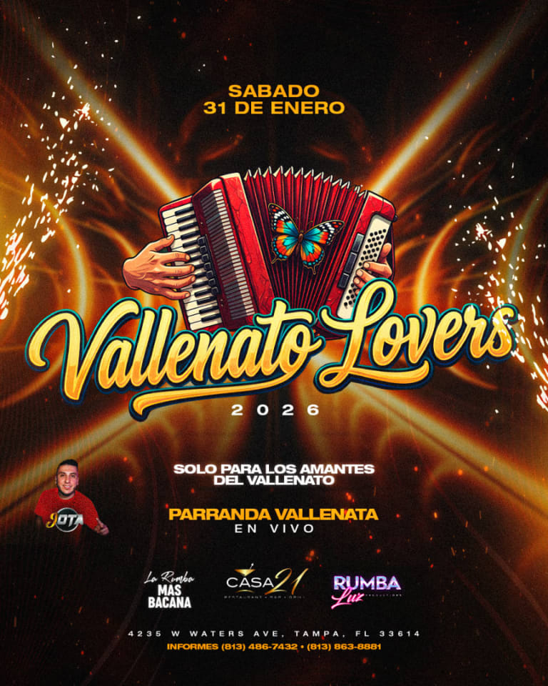 Event - Vallenato Lovers "Una noche solo para amantes del Vallenato" - Tampa, Florida - 31 de enero de 2026 | concert tickets
