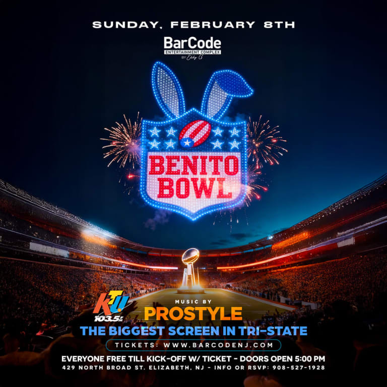 Event - Benito Bowl 2026 @ BarCode | Biggest Screen in Tri-State - Elizabeth, New Jersey - February 8, 2026 | concert tickets