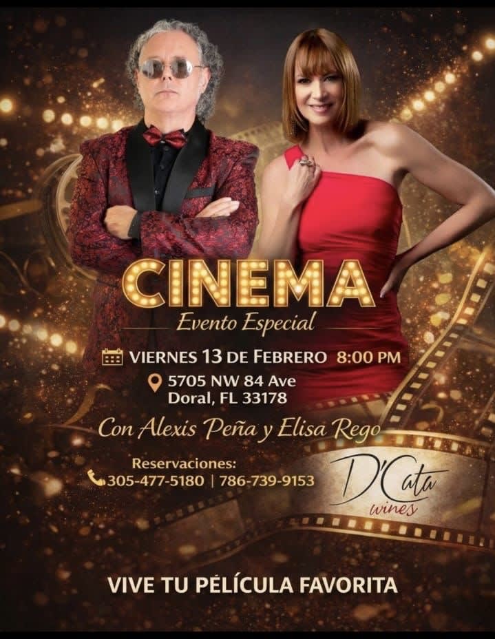 Event - Cinema con Alexis Peña y Elisa Rego - Doral, FL - Fri, February 13, 2026} | concert tickets
