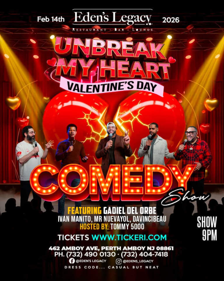 Event - Valentine's Day Comedy Show (Eden's Legacy Restaurant Bar Lounge) - Perth Amboy, NJ - sáb, 14 de febrero de 2026} | concert tickets