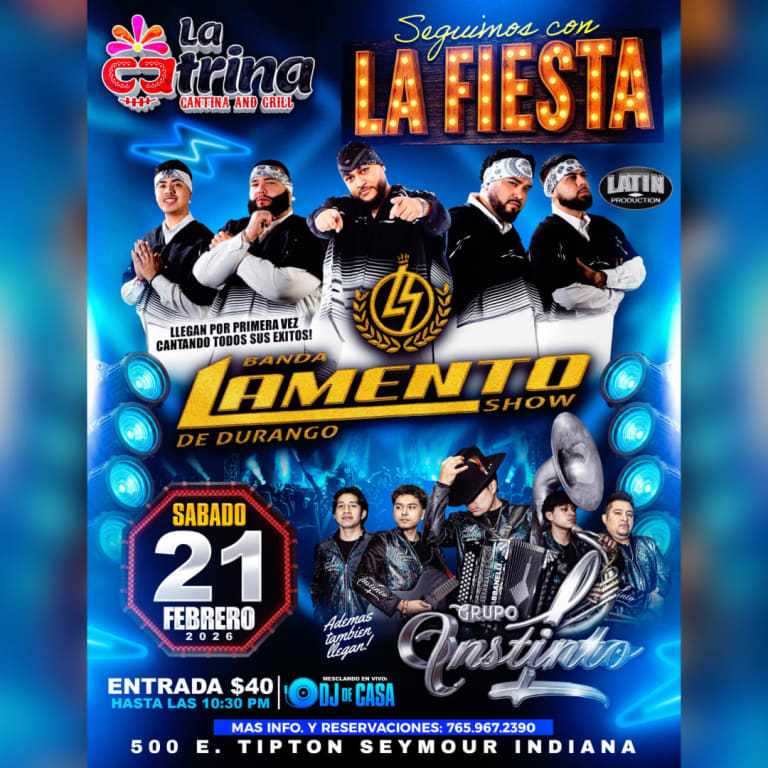 Event - LAMENTO SHOW DE DURANGO, GRUPO INSTINTO - Seymour, IN - Sat, February 21, 2026} | concert tickets