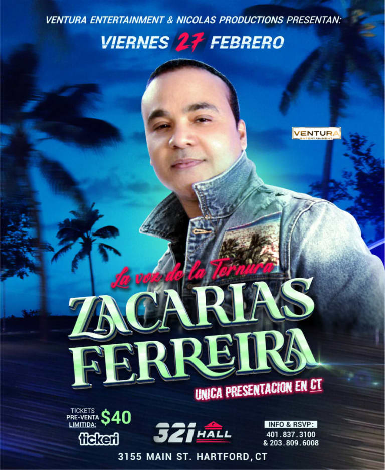 Event - ZACARIAS FERREIRA EN CONCIERTO | 321 HALL | HARTFORD,CT - Hartford, CT - Fri, February 27, 2026} | concert tickets