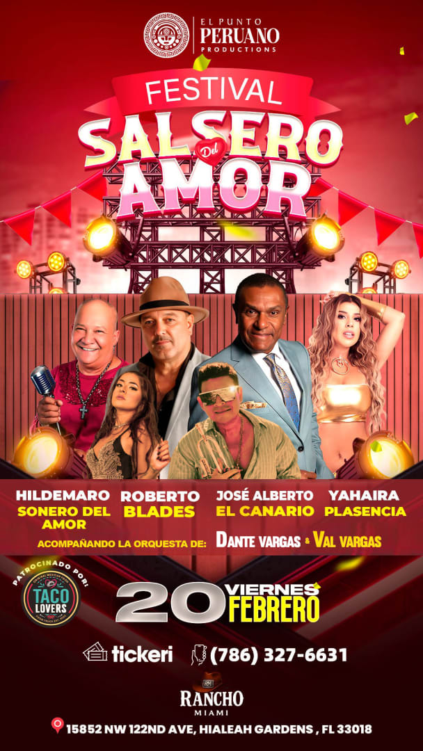 Event - FESTIVAL SALSERO DEL AMOR - Hialeah, FL - vie, 20 de febrero de 2026} | concert tickets
