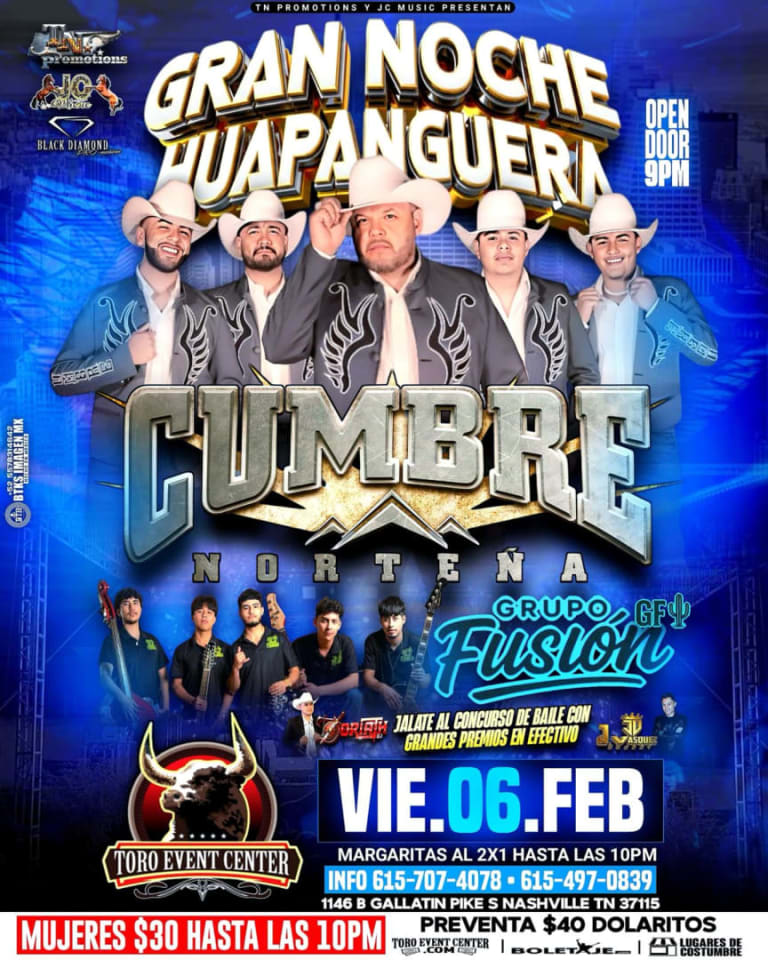 Event - Cumbre Norteña, Grupo Fusion  - Nashville, TN - Fri, February 6, 2026} | concert tickets