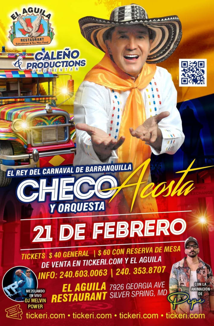 Event - El gran Checo Acosta celebrando el carnaval de barranquilla  - Silver Spring, Maryland - 21 de febrero de 2026 | concert tickets