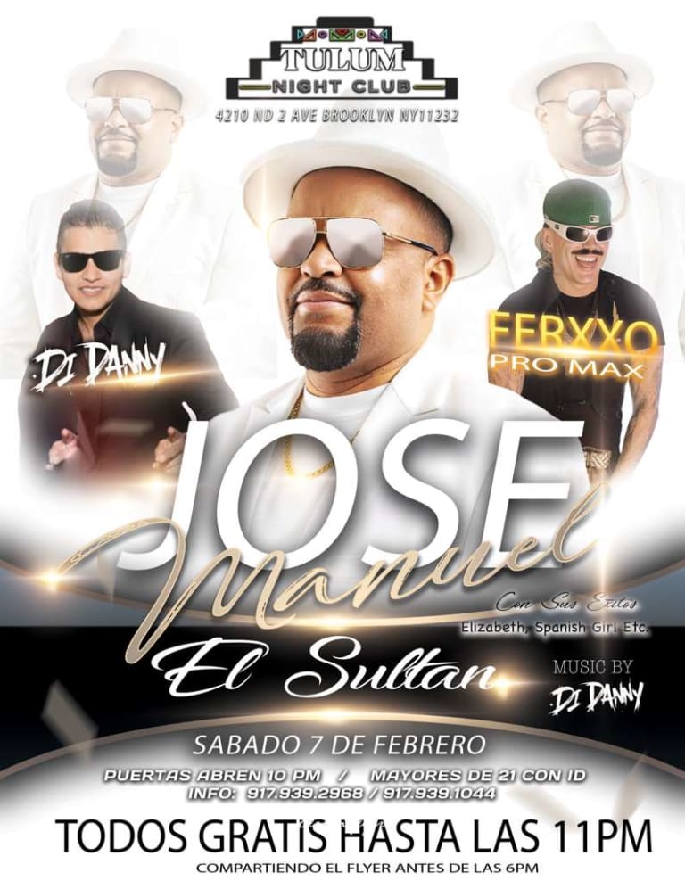 Event - JOSE MANUEL "EL SULTAN DE LA BACHATA" / FERXXO / DJ DANNY  - Brooklyn, NY - Sat, February 7, 2026} | concert tickets