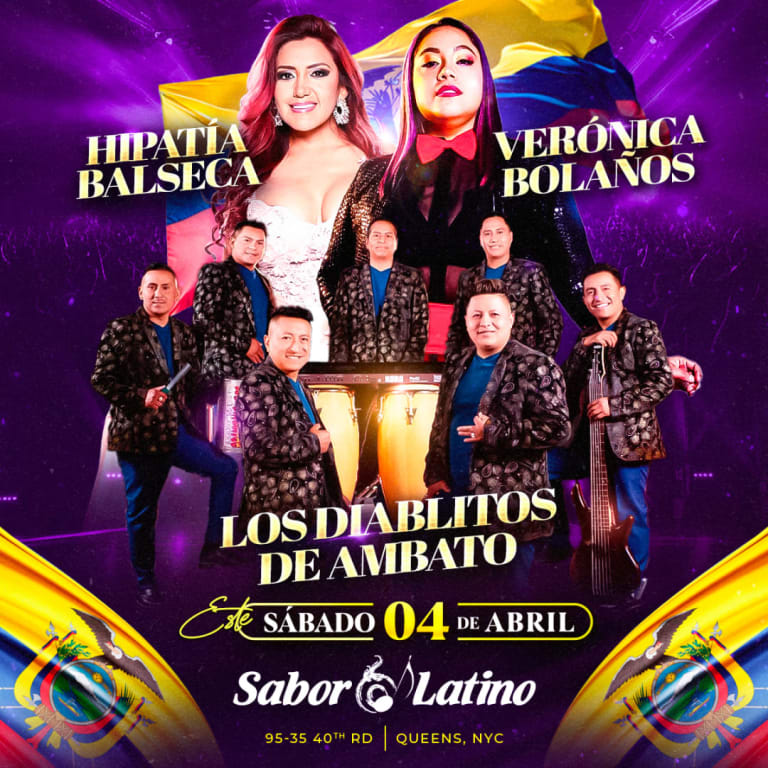 Event - VERONICA BOLAÑOS, HIPATIA BALSECA & LOS DIABLITOS DE AMBATO | Sabor Latino - Queens, NY - sáb, 4 de abril de 2026} | concert tickets