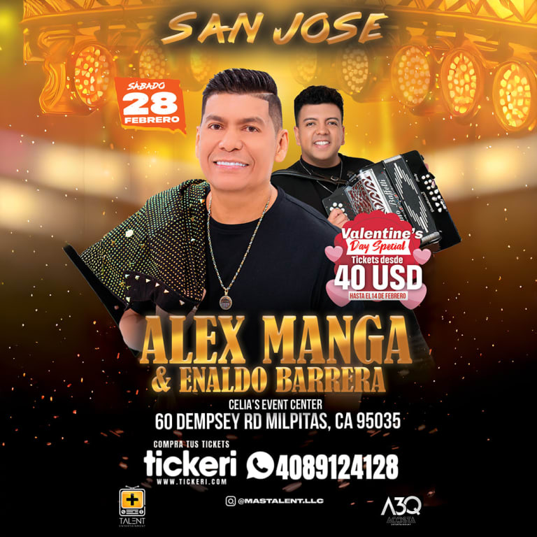 Event - ALEX MANGA ¡En Concierto! - San José (California) - Milpitas, CA - Sat, February 28, 2026} | concert tickets