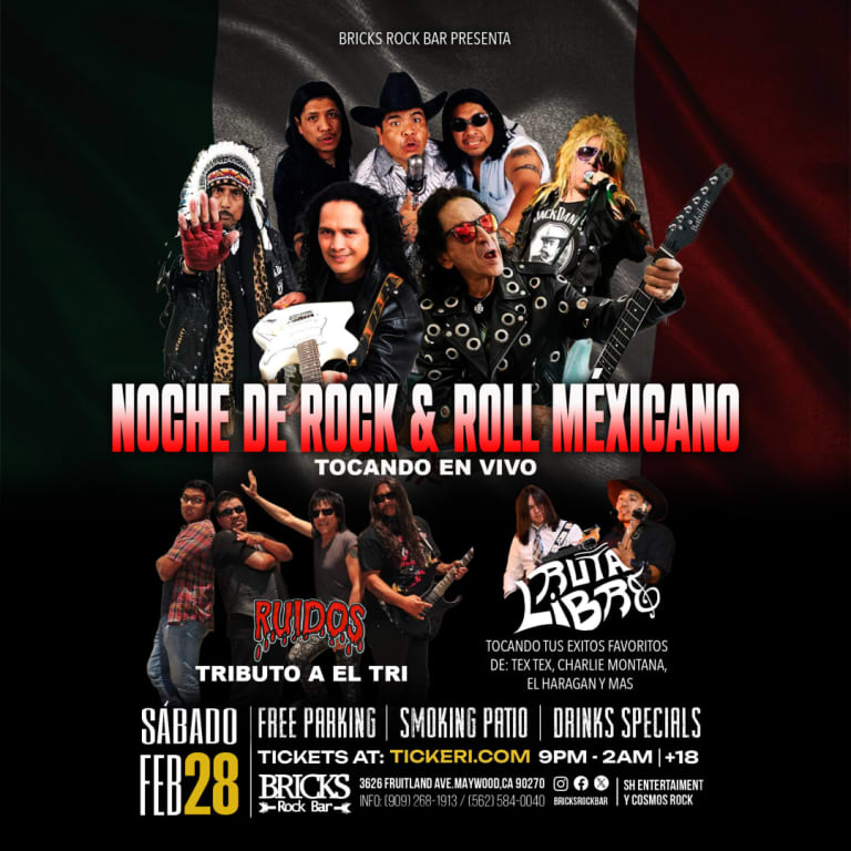 Event - ROCK & ROLL MEXICANO CON TRIBUTOS A EL TRI, EL HARAGAN TEX TEX, BOSTIK Y MÁS.  - Maywood, California - February 28, 2026 | concert tickets