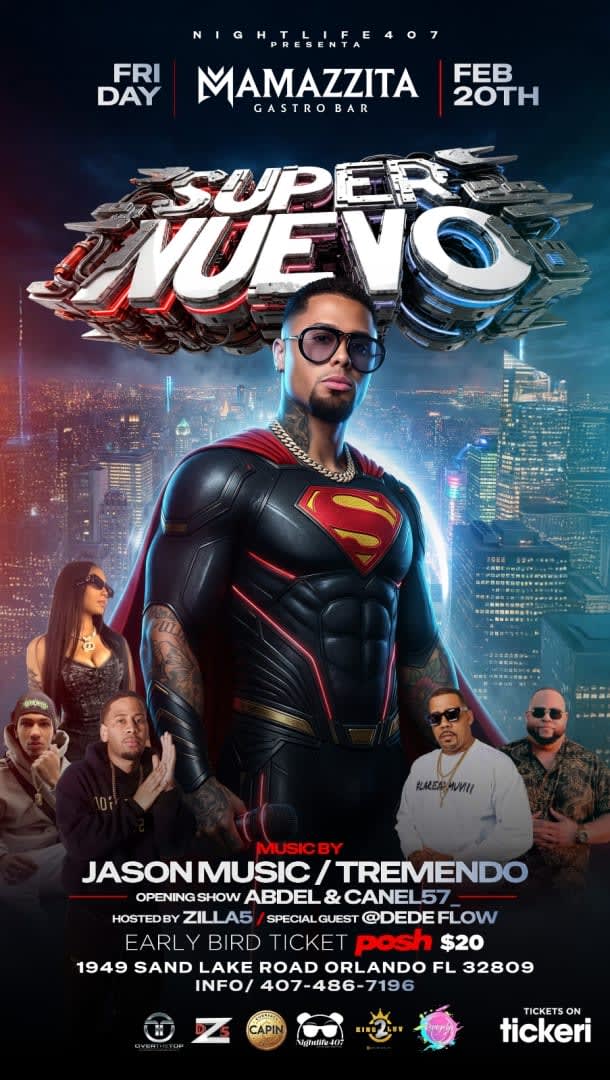 Event - Super nuevo live Mamazzita  - Orlando, FL - Fri, February 20, 2026} | concert tickets