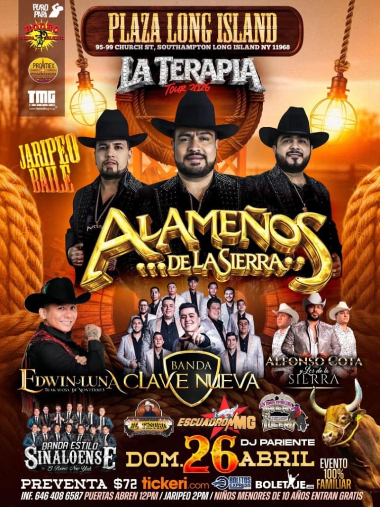 Event - JARIPEO BAILE ALAMEÑOS DE LA SIERRA Y MAS - Southampton, NY - dom, 26 de abril de 2026} | concert tickets