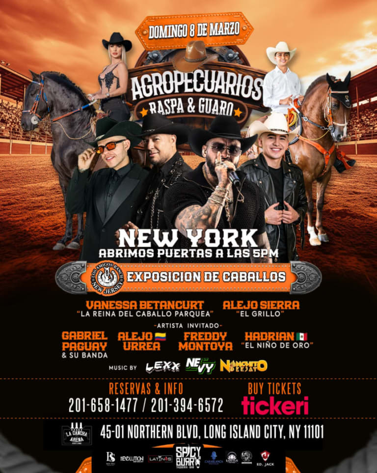 Event - Agropecuarios Raspa y Guaro ( NEW YORK )  - Queens, NY - dom, 8 de marzo de 2026} | concert tickets