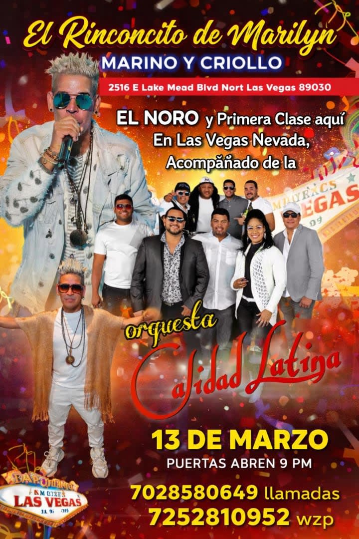 Event - El Noro y Primera Clase en vivo en las Vegas - North Las Vegas, NV - Fri, March 13, 2026} | concert tickets