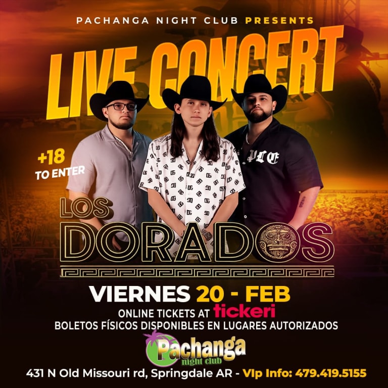 Event - Los Dorados Live en Pachanga Night Club - Springdale, Arkansas - February 20, 2026 | concert tickets