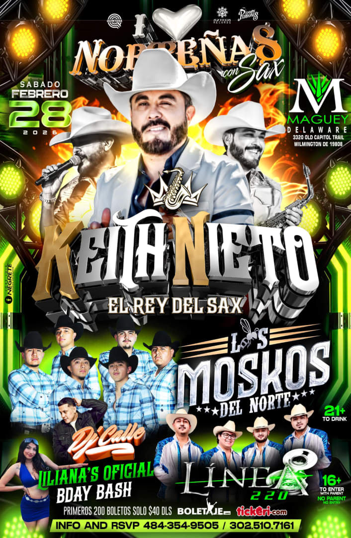 Event - KIETH NIETO LOS MOSKOS EN CONCIERTO - Wilmington, DE - sáb, 28 de febrero de 2026} | concert tickets