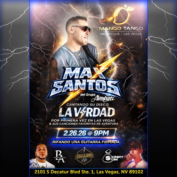 Event - Una Noche De Aventura Con Max Santos  - Las Vegas, NV - Thu, February 26, 2026} | concert tickets