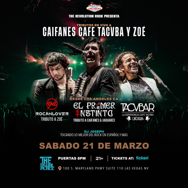 Event - Rock en español tributos  - Las Vegas, NV - sáb, 21 de marzo de 2026} | concert tickets