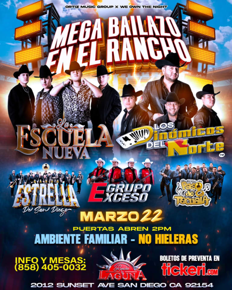 Event - Mega Baile en El Rancho - San Diego, CA - Sun, March 22, 2026} | concert tickets