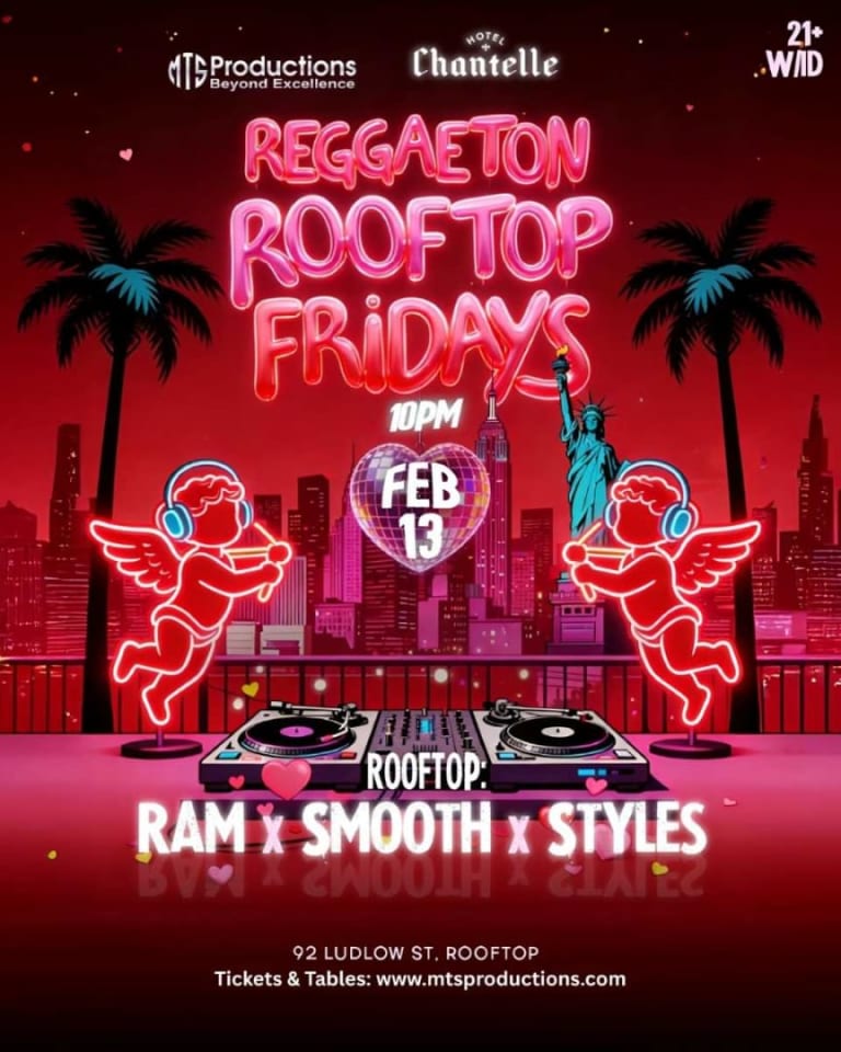 Event - Reggaeton Rooftop Fridays at Hotel Chantelle | Friday, Feb 13th - New York, NY - vie, 13 de febrero de 2026} | concert tickets