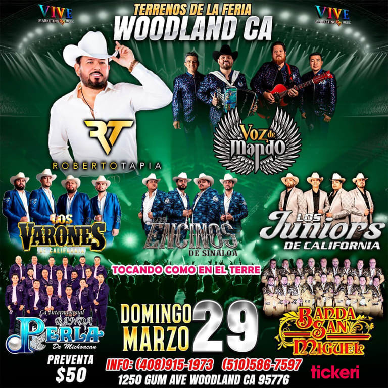 Event - Roberto Tapia & Vos de Mando y muchos mas en concierto en Woodland - Woodland, CA - dom, 29 de marzo de 2026} | concert tickets