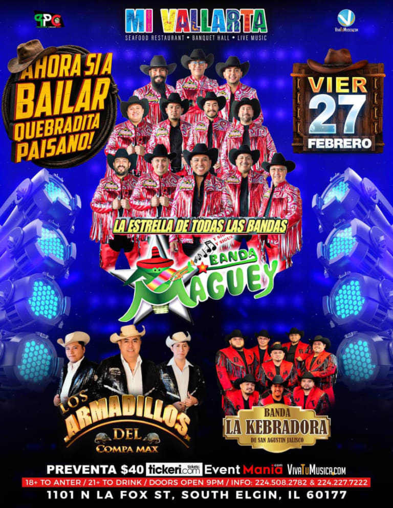 Event - Banda Maguey en Vivo en Mi Vallarta – South Elgin IL | 27 de Febrero 2026 - South Elgin, IL - vie, 27 de febrero de 2026} | concert tickets