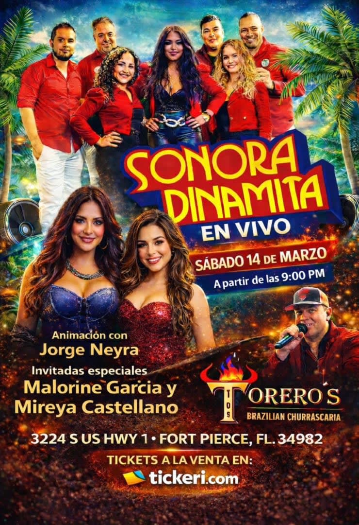 Event - LA SONORA DINAMITA FORT PIERCE, FLORIDA - Fort Pierce, Florida - March 14, 2026 | concert tickets