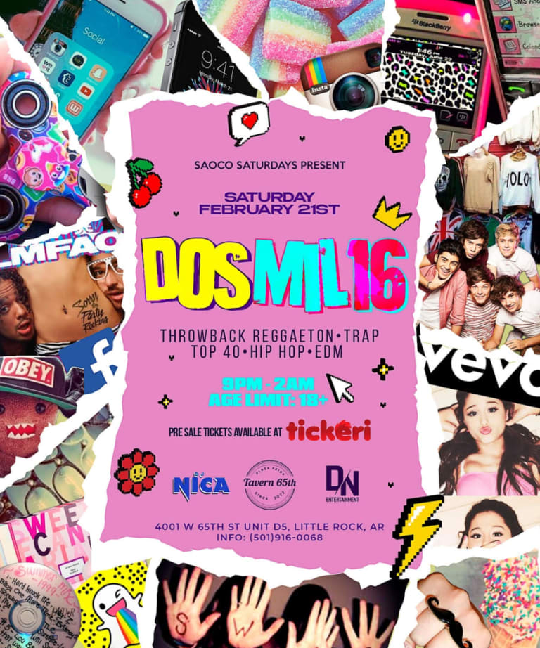 Event - SAOCO SATURDAYS PRESENTS: DOS MIL 16 THEME PARTY!!  - Little Rock, Arkansas - February 21, 2026 | concert tickets