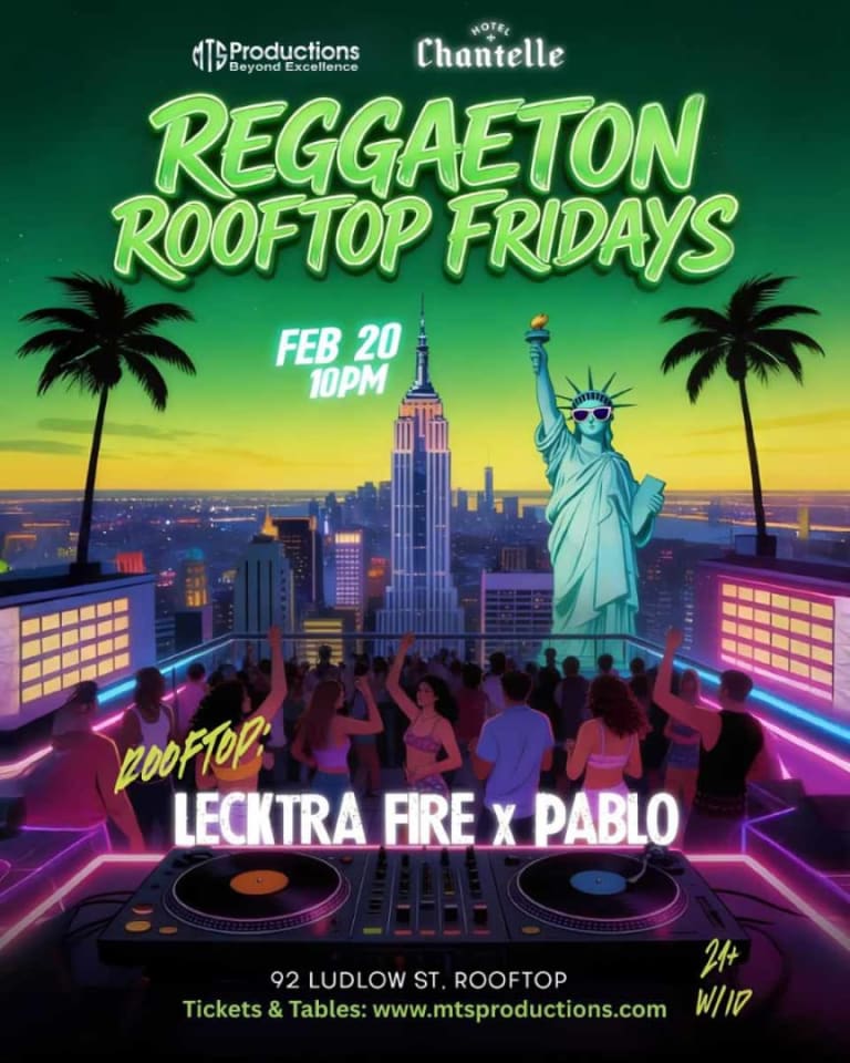 Event - Reggaeton Rooftop Fridays at Hotel Chantelle | Friday, Feb 20th - New York, NY - Fri, February 20, 2026} | concert tickets