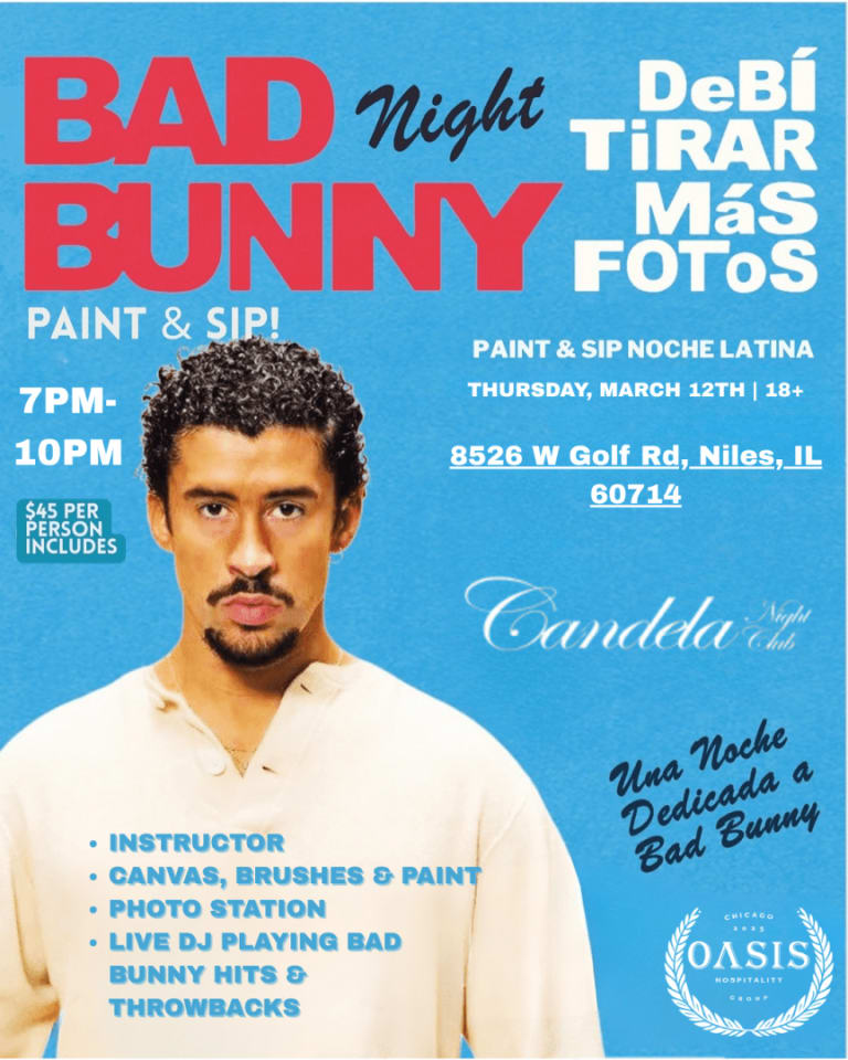 Event - Bad Bunny Paint & Sip Night  - Niles, Illinois - March 12, 2026 | concert tickets