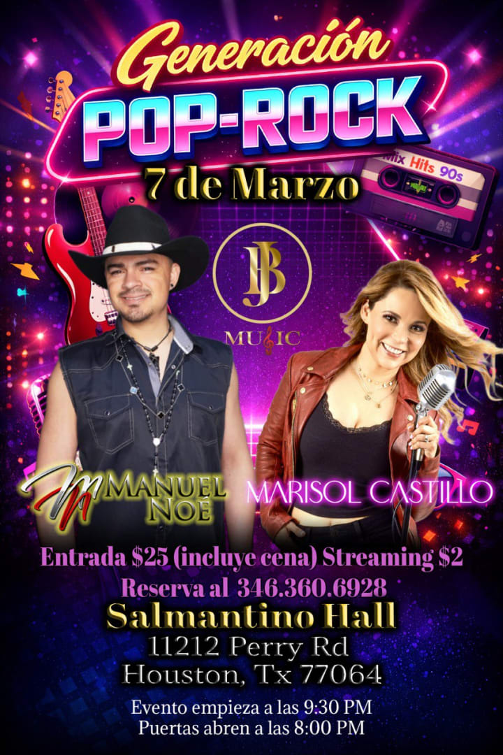Event - GENERACION POP-ROCK - Houston, TX - sáb, 7 de marzo de 2026} | concert tickets