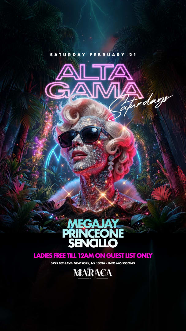 Event - Alta Gama Saturdays At Maraca NYC - New York, NY - Sat, February 21, 2026} | concert tickets
