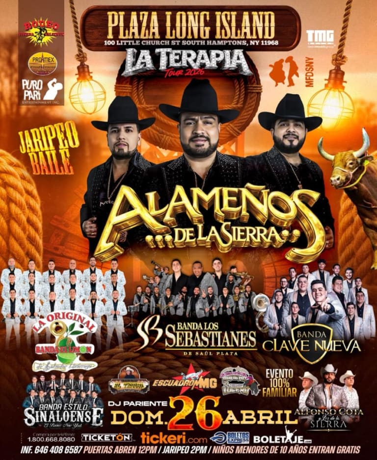 Event - JARIPEO BAILE ALAMEÑOS DE LA SIERRA Y MAS - Southampton, NY - dom, 26 de abril de 2026} | concert tickets