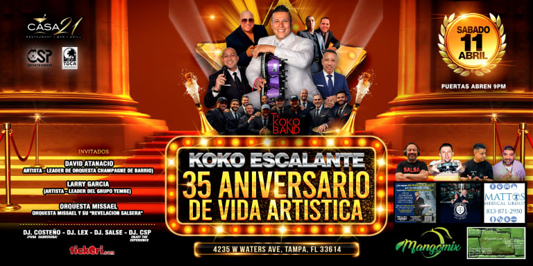 Event - KOKO ESCALANTE & SUS AMIGOS CELEBRANDO SU 35TH ANIVERSARIO DE VIDA ARTISTICA - Tampa, Florida - April 11, 2026 | concert tickets