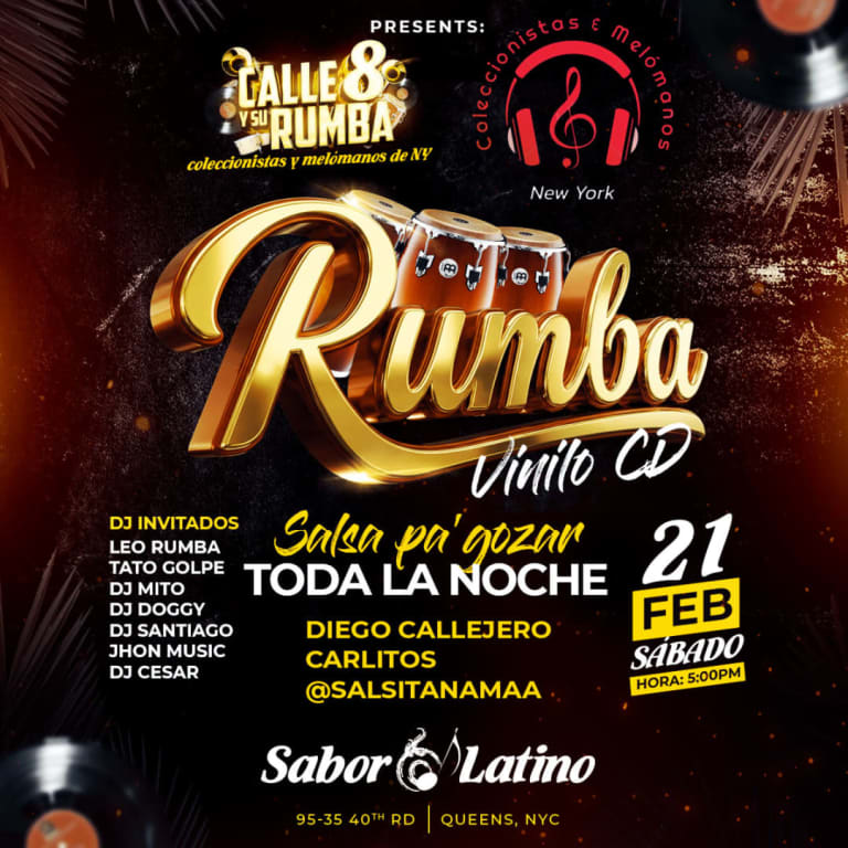 Event - CALLE 8 Y SU RUMBA | Sabor Latino - Queens, NY - Sat, February 21, 2026} | concert tickets