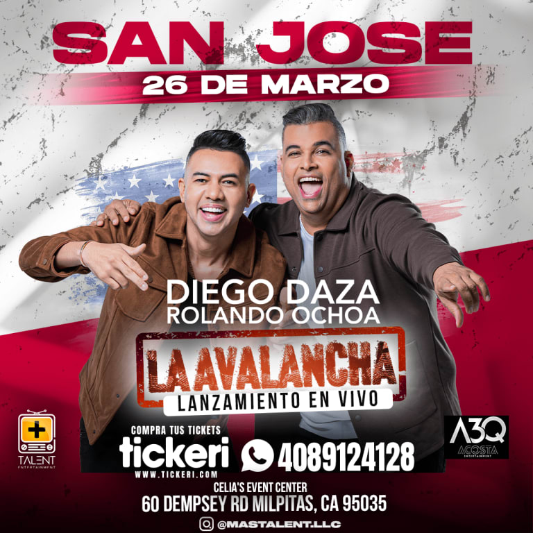 Event - Diego Daza + Rolando Ochoa ¡En Concierto! - San José (California) - Milpitas, California - March 26, 2026 | concert tickets