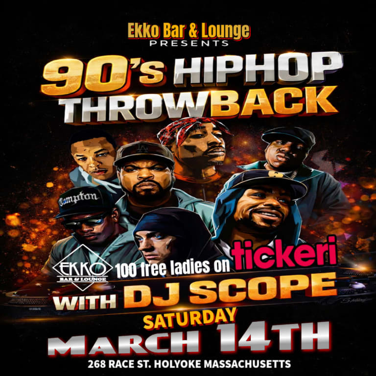 Event - 90's HIPHOP THROWBACK  - Holyoke, Massachusetts - March 14, 2026 | concert tickets