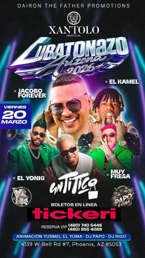 Event - Cubatonazo Arizona 2026 - Phoenix, Arizona - March 20, 2026 | concert tickets