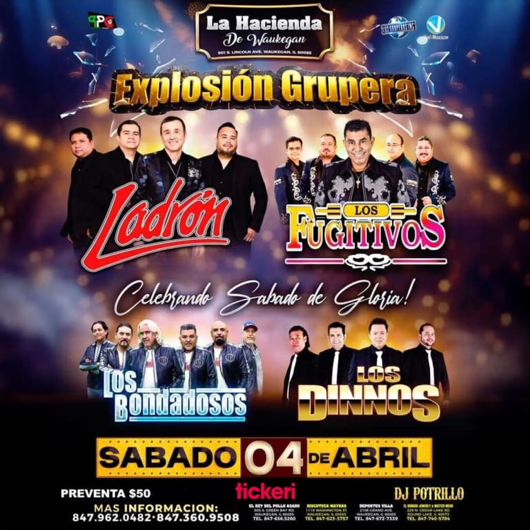 Event - Explosión Grupera en Waukegan, IL Ladrón, Los Fugitivos, Los Mismos y Más - Waukegan, Illinois - April 4, 2026 | concert tickets