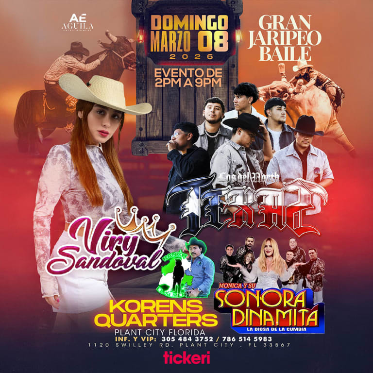 Event - Gran Jaripeo Baile en Plant City FL – Viry Sandoval, Grupo Exodo 2 y Sonora Dinamita | 8 de Marzo 2026 - Plant City, Florida - March 8, 2026 | concert tickets