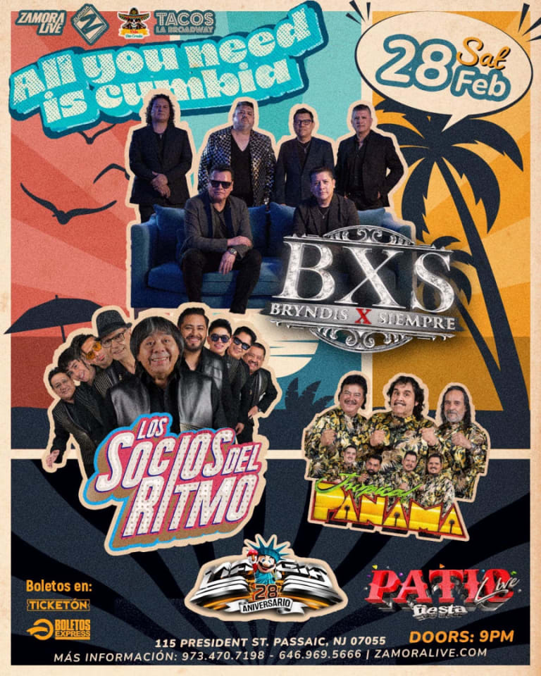 Event - BXS, LOS SOCIOS DEL RITMO. TROPICAL PANAMA, SONIDO MAGIA - Passaic, New Jersey - February 28, 2026 | concert tickets