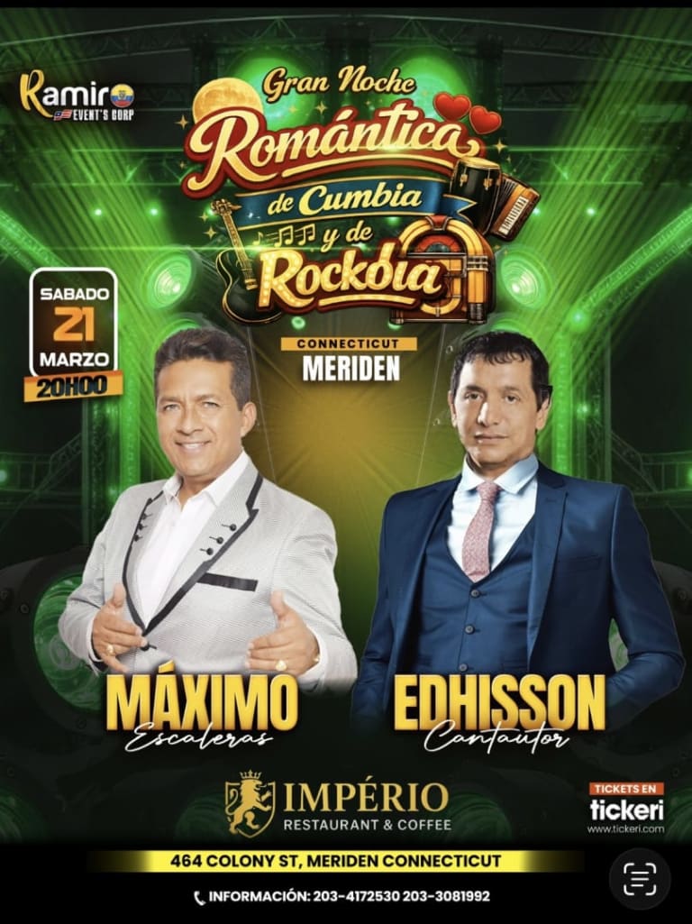 Event - GRAN NOCHE ROMANTICA DE CUMBIA Y ROCKOLA - Meriden, Connecticut - March 21, 2026 | concert tickets