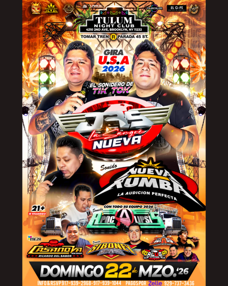 Event - LOS JRS /NUEVA RUMBA /APOCALIPSIS  - Brooklyn, New York - March 22, 2026 | concert tickets