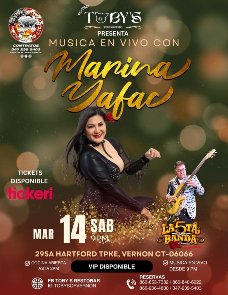 Event - Marina yafac en vivo  - Vernon, Connecticut - March 14, 2026 | concert tickets